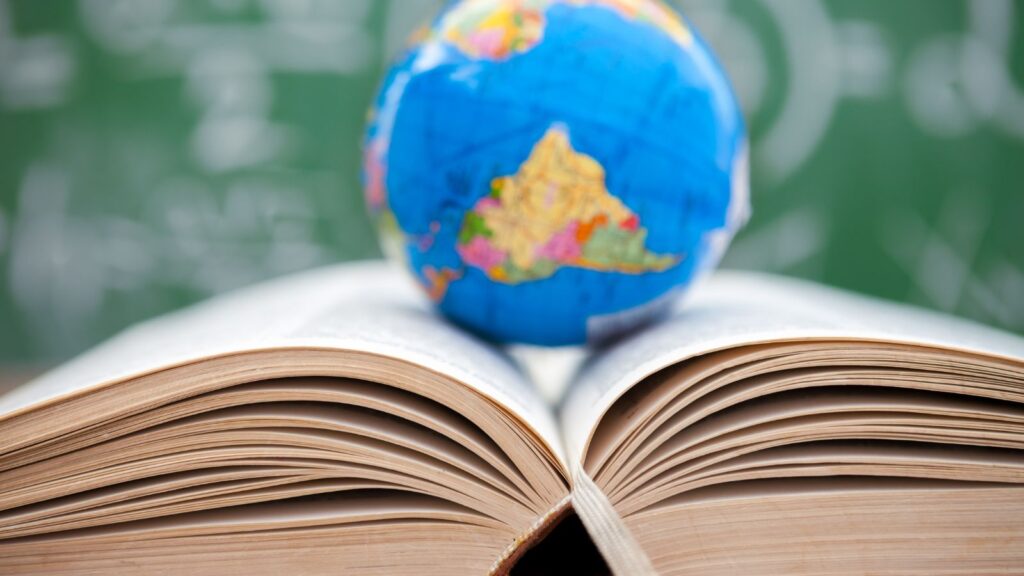 Globe on a book